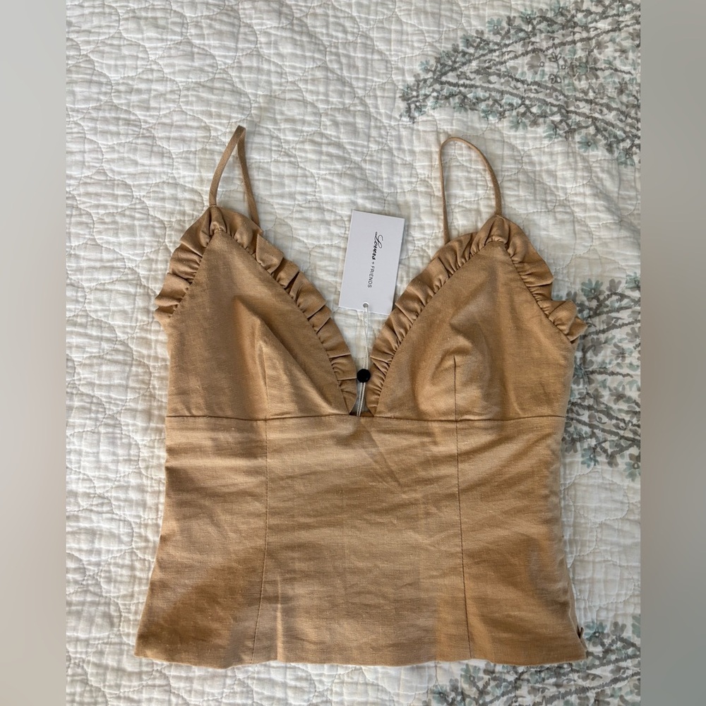 Lovers + Friends Tan Mateo top